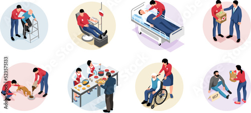 Volunteering Isometric Set