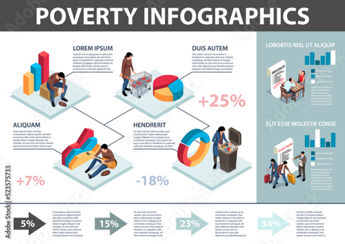 Isometric Poverty Infographics