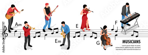 Isometric Musicians Infographics