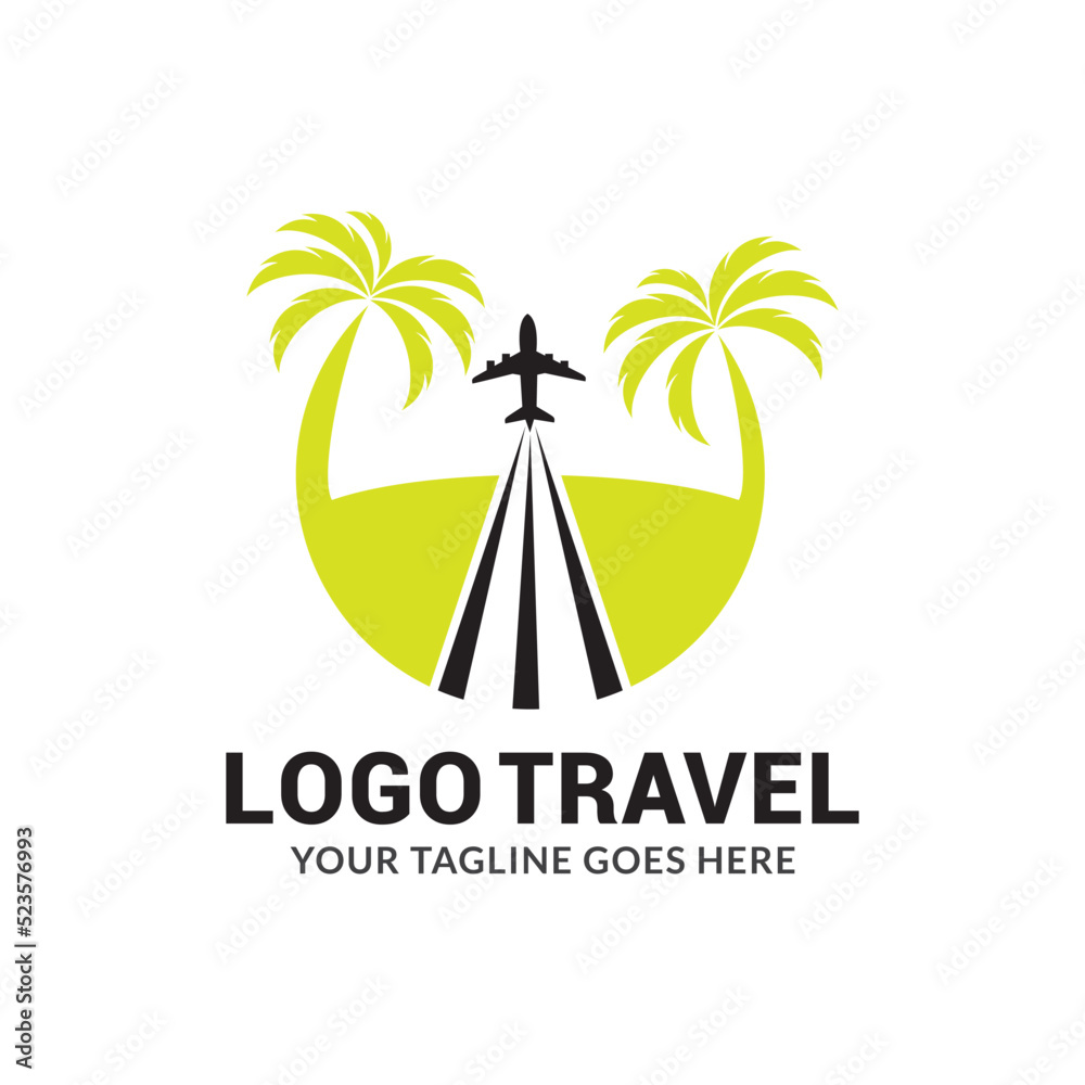 summer travel logo icon vector template.