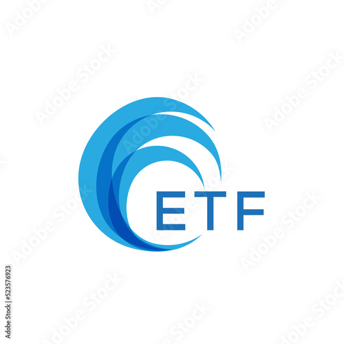 ETF letter logo. ETF blue image on white background. ETF Monogram logo design for entrepreneur and business. . ETF best icon.
