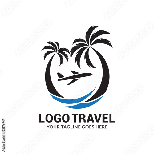 summer travel logo icon vector template.