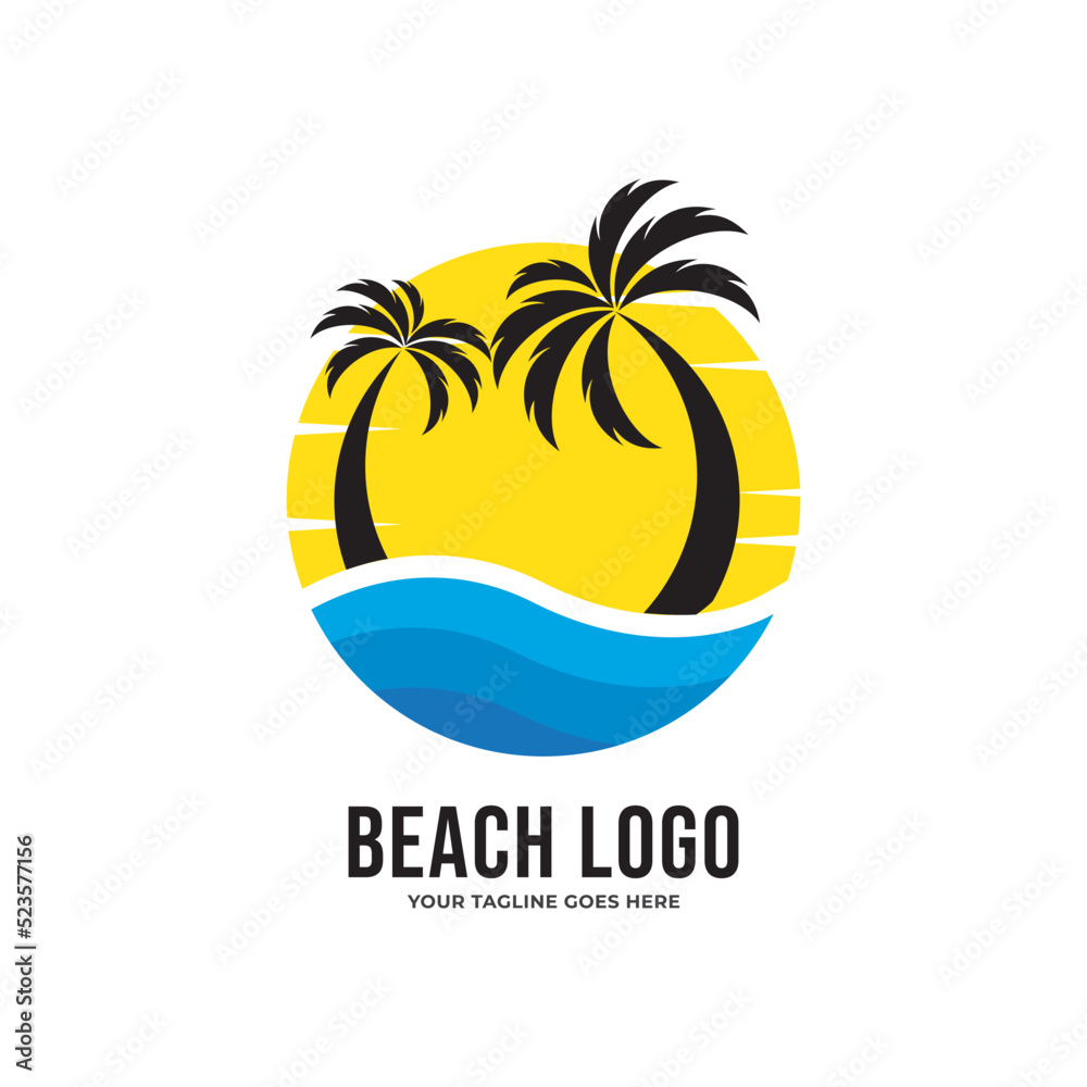 beach logo icon vector template.