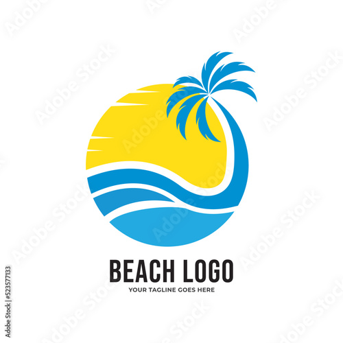 beach logo icon vector template.