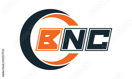 BNC three-letter circle logo design. custom font logo vector template | abstract logo | word mark logo | letter mark logo | business logo | minimalist logo | font logo | photo