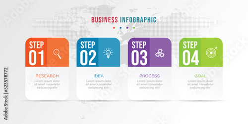 Vector illustration Infographic design template with icons and 4 options or steps. Can be used for process, presentations, layout, banner,info graph.