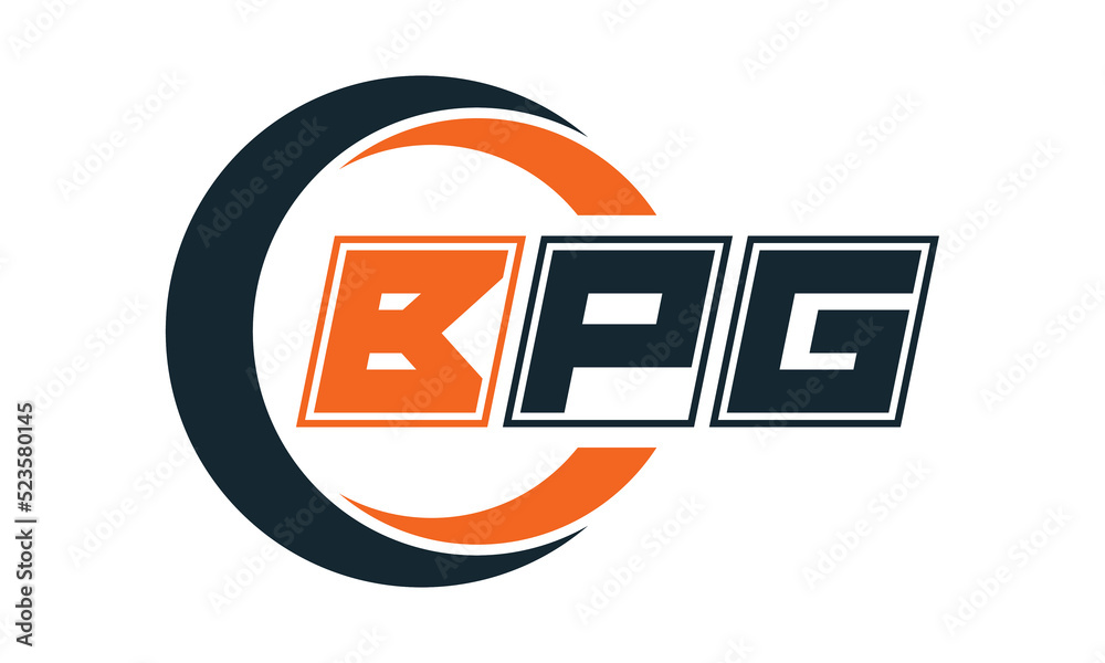 BPG three-letter circle logo design. custom font logo vector template ...