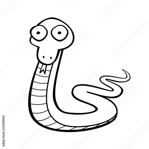 Cartoon snake isolated on white background.