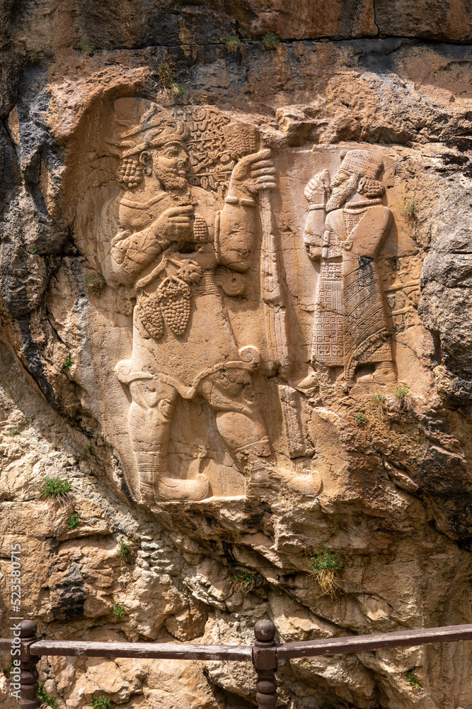 Ivriz Relief-Hitite Monument. King Warpalawas and Fertility God. Konya, Eregli.