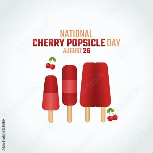 vector graphic of national cherry popsicle day good for national cherry popsicle day celebration. flat design. flyer design.flat illustration.