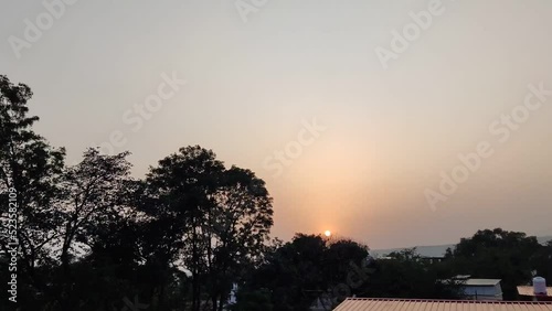 sunset in the city