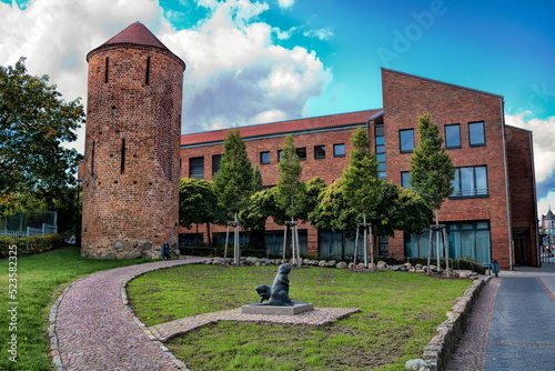 demmin, deutschland - stadtbild mit pulverturm photo