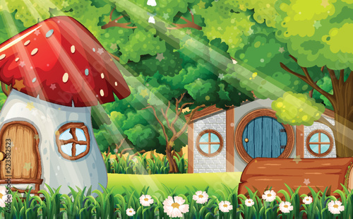 Forest fantasy enchanted forest background scene