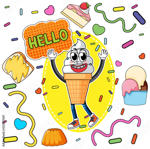 Sweet ice cream seamless pattern
