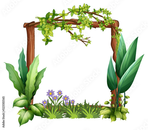 Frame of liana branches and leaves