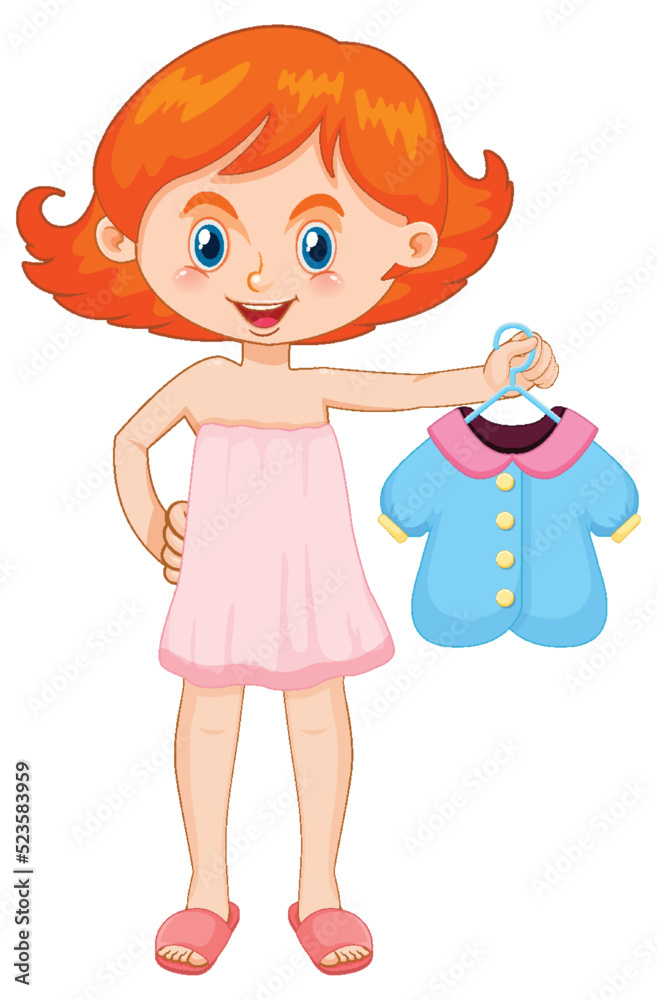 Girl picking up dress on white background Girl picking up dress on white background