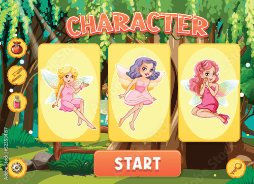 A game background template with elements