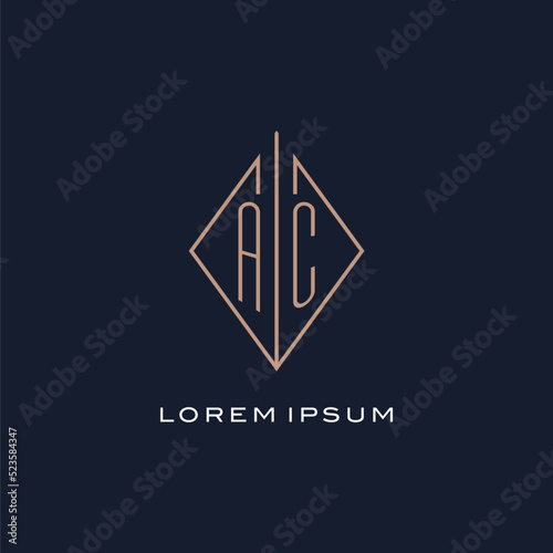Monogram AC logo with diamond rhombus style, Luxury modern logo design photo