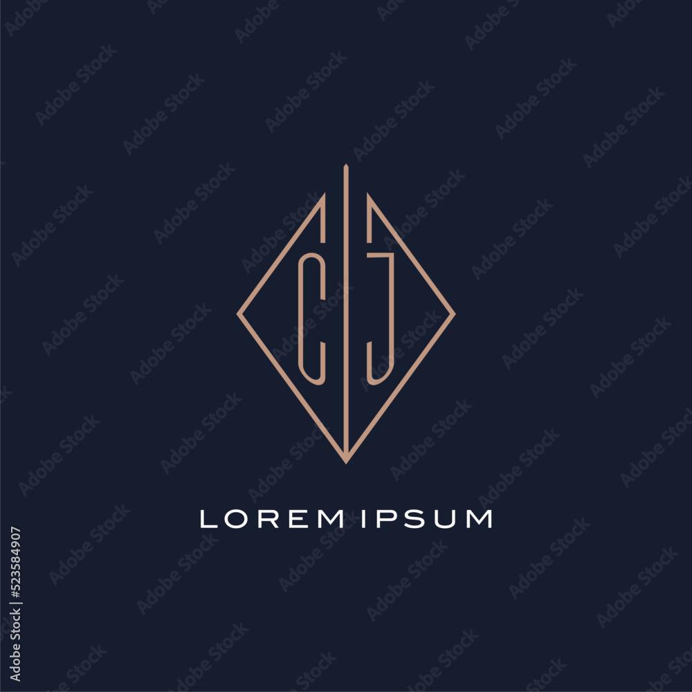 Monogram CJ logo with diamond rhombus style, Luxury modern logo design ...