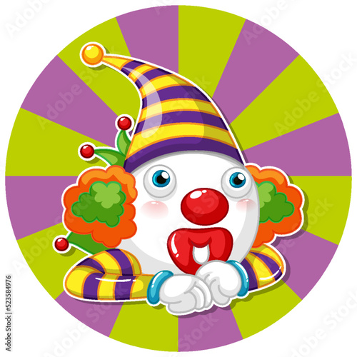 Circus clown colourful icon banner