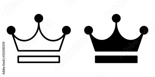 ofvs96 OutlineFilledVectorSign ofvs - crown icon . isolated transparent . king sign . simple concept . black outline and filled version . AI 10 / EPS 10 . g11406