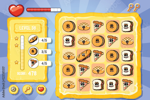 A game background template with elements