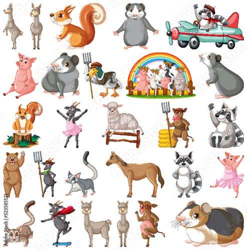 Set of different kids of animals