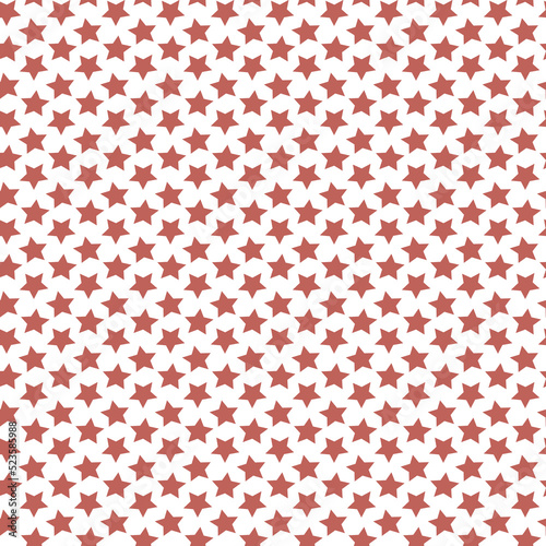 Terracotta brown star on white background seamless pattern, creative background