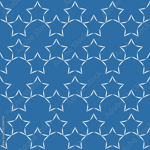 Blue aquamarine star on color background, cute repeating