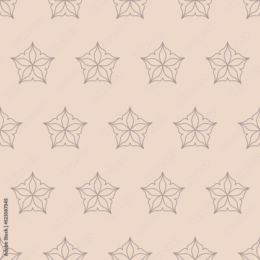 Beige cute seamless pattern with star and starry sky, background for design
