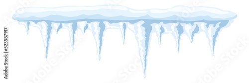 Illustration of icicles. Winter decoration for Merry Christmas and Happy New Year.