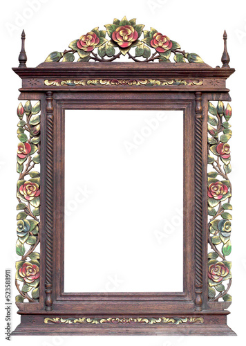 carved flowers frame for design and decoration