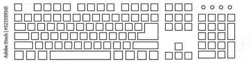 Line keyboard layout Vector isolated on white background
