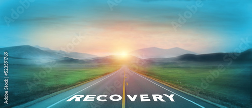 Recovery plan in recession. Strengthen business in economic downturn. Survival strategy and management. Recovering business sectors affected by the global financial crisis. Economic recovery concept.