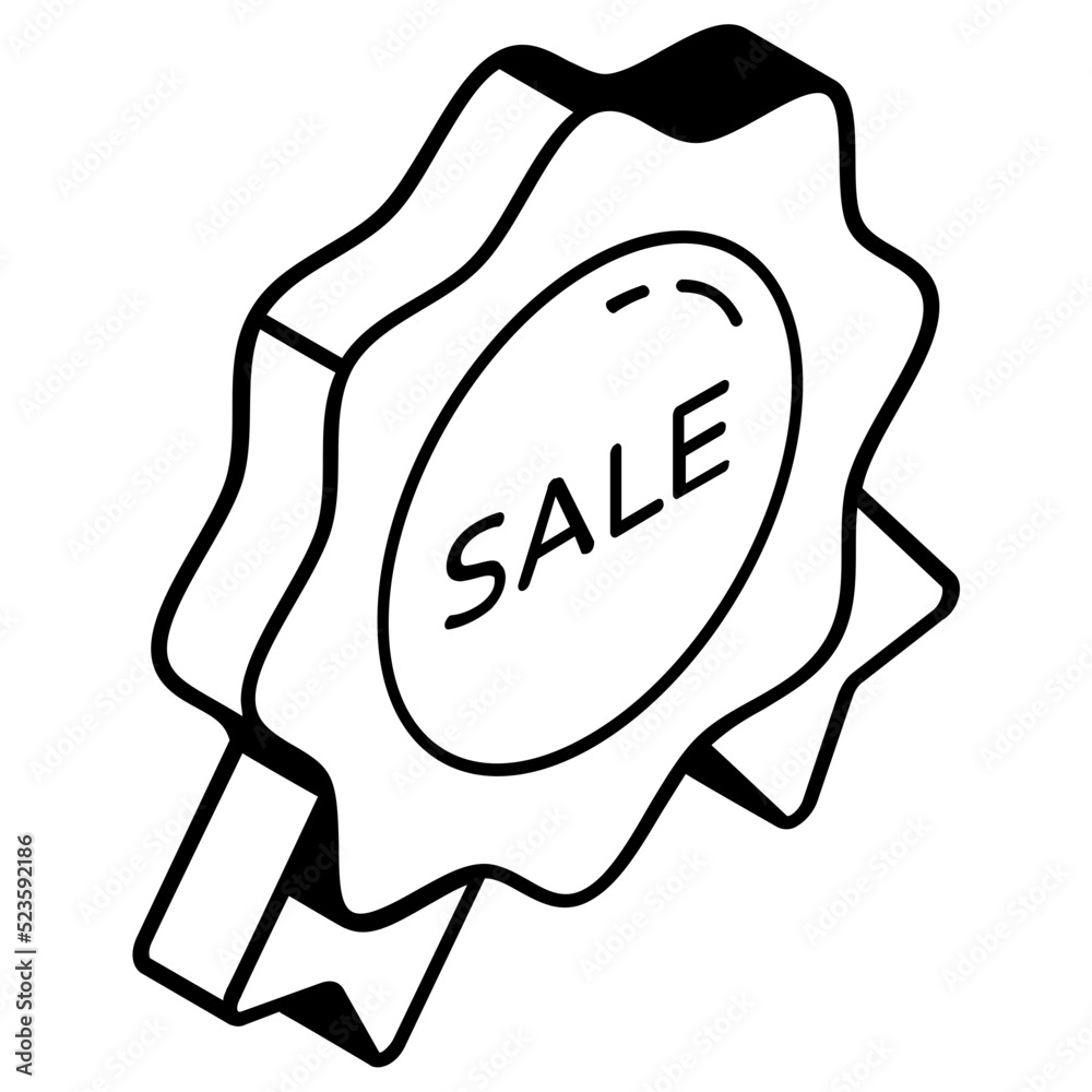 A handy linear outline icon of sale badge A handy linear outline icon of sale badge