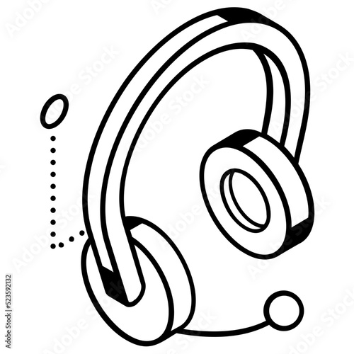 A trendy outline icon of helpline 