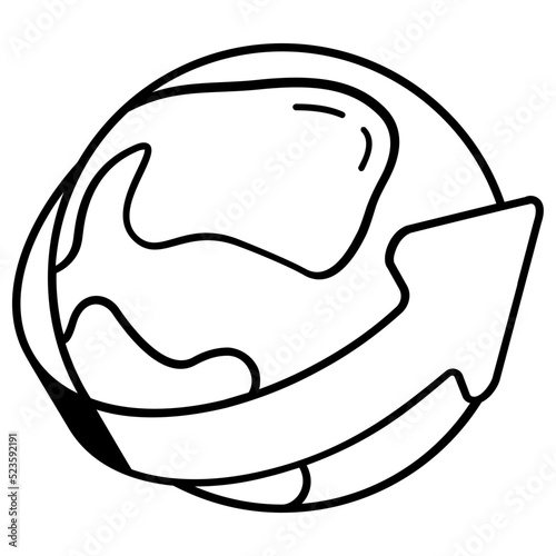 Download linear outline icon of global delivery 