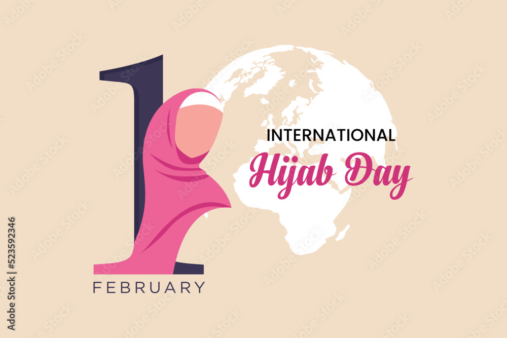 Single one line drawing world hijab day good for world hijab day ...