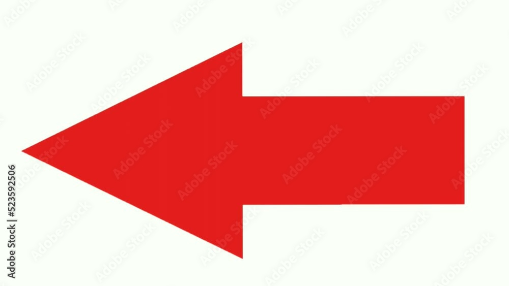 red arrow pointing left icon,symbol of arrow on green screen background,seamless loop animation red arrow pointing left icon,symbol of arrow on green screen background,seamless loop animation