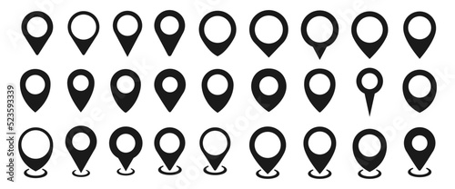 Map pin icon. location pin place marker set