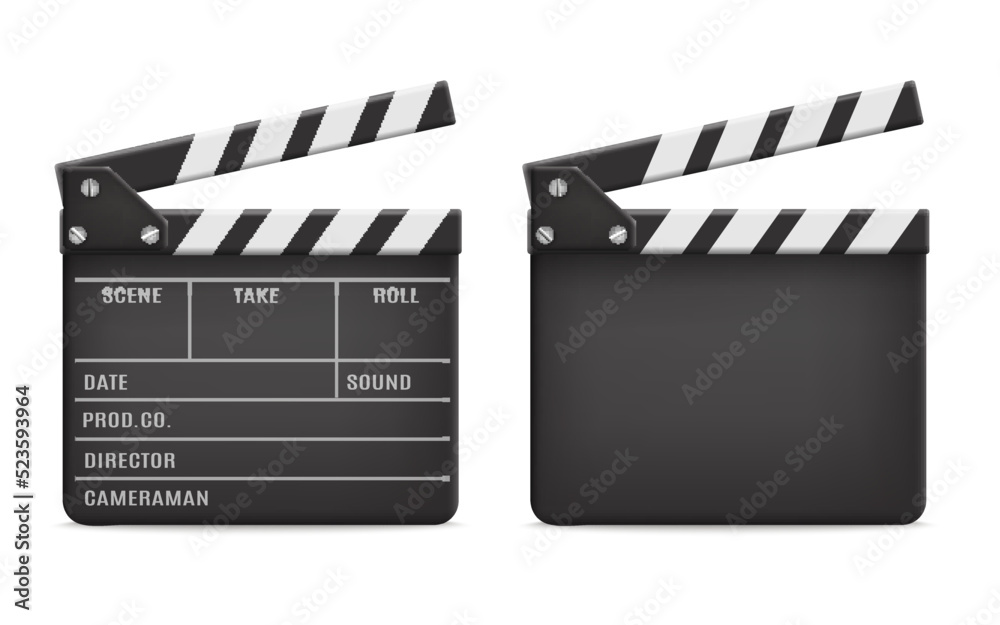 Photo &amp; Art Print Movie clapboard opposite and front view realistic ...