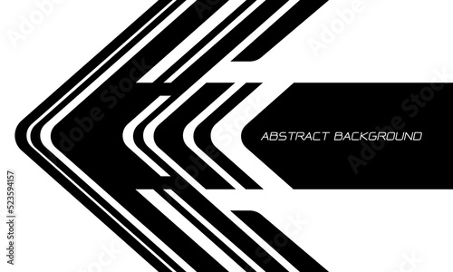 Black white arrow geometric direction design modern futuristic technology background vector