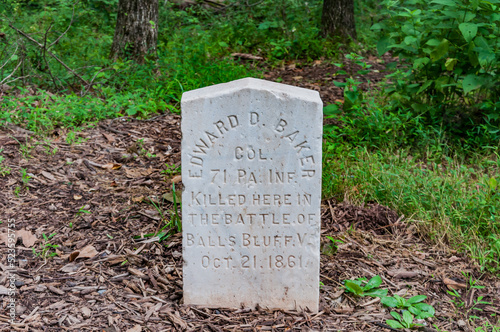 Gravesite of Edward D Baker, United State National Military Cemetery, Balls Bluff Batlefield, VA