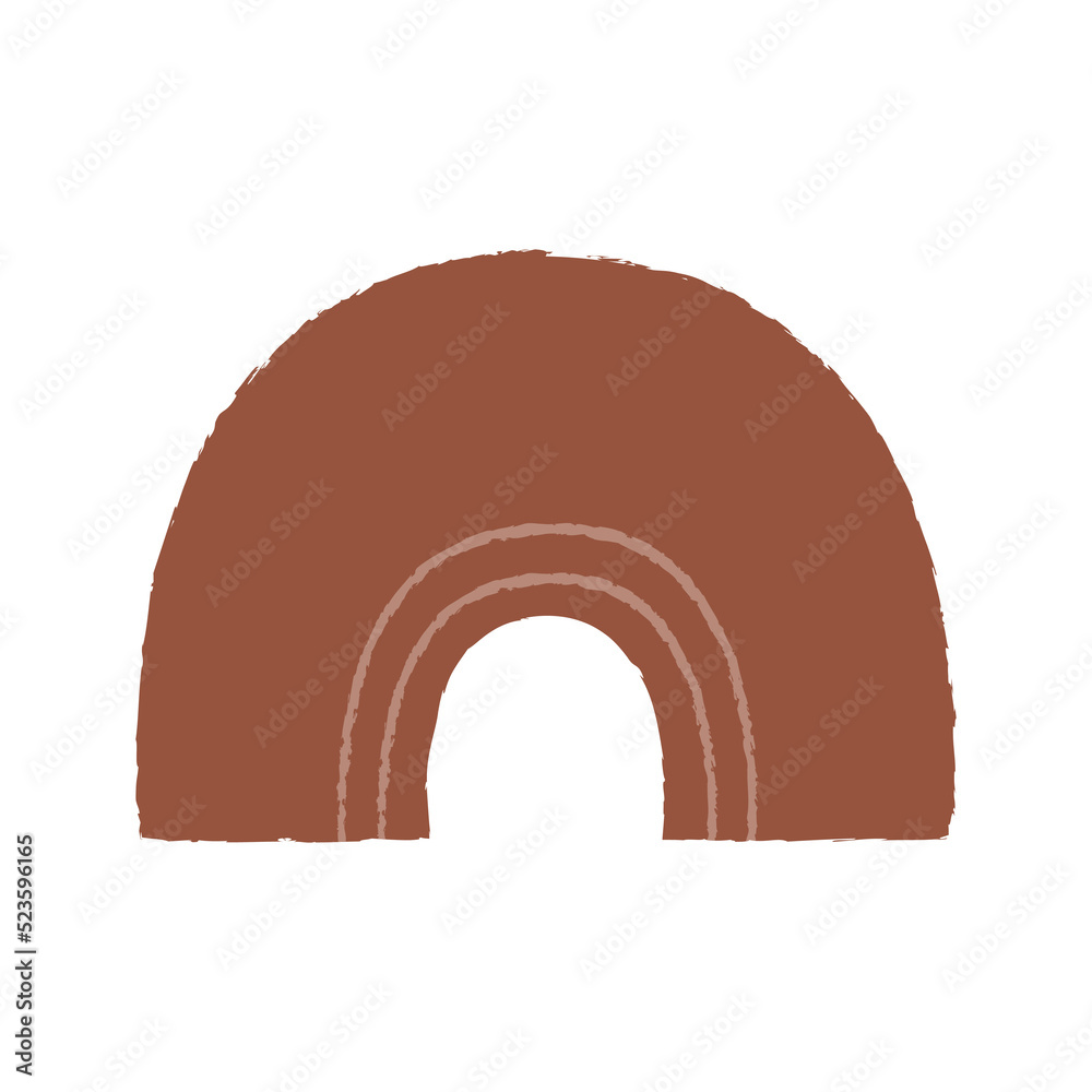 Abstract retro rainbow shape. Ceramic vase in hygge concept. Abstract pottery vector illustration on isolated background Abstract retro rainbow shape. Ceramic vase in hygge concept. Abstract pottery vector illustration on isolated background