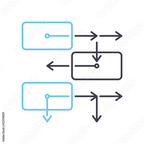 algorithms line icon, outline symbol, vector illustration, concept sign