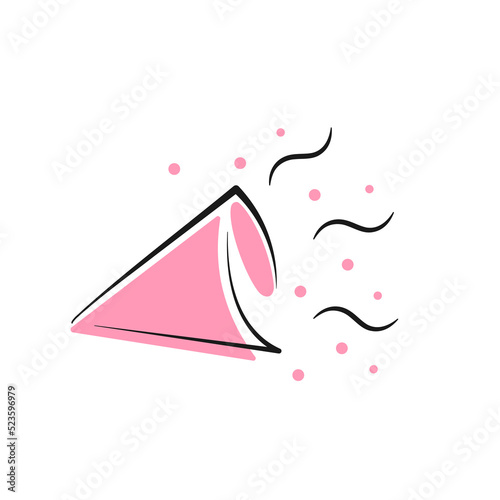 Petard doodle drawing. Hand drawn element isolated on white background. Best for print, greeting cards and festive design.