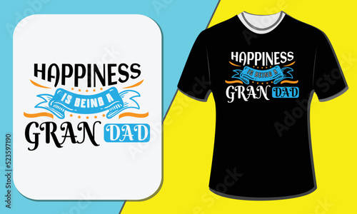  Happiness is being a grandad, grandparent's day t-shirt design