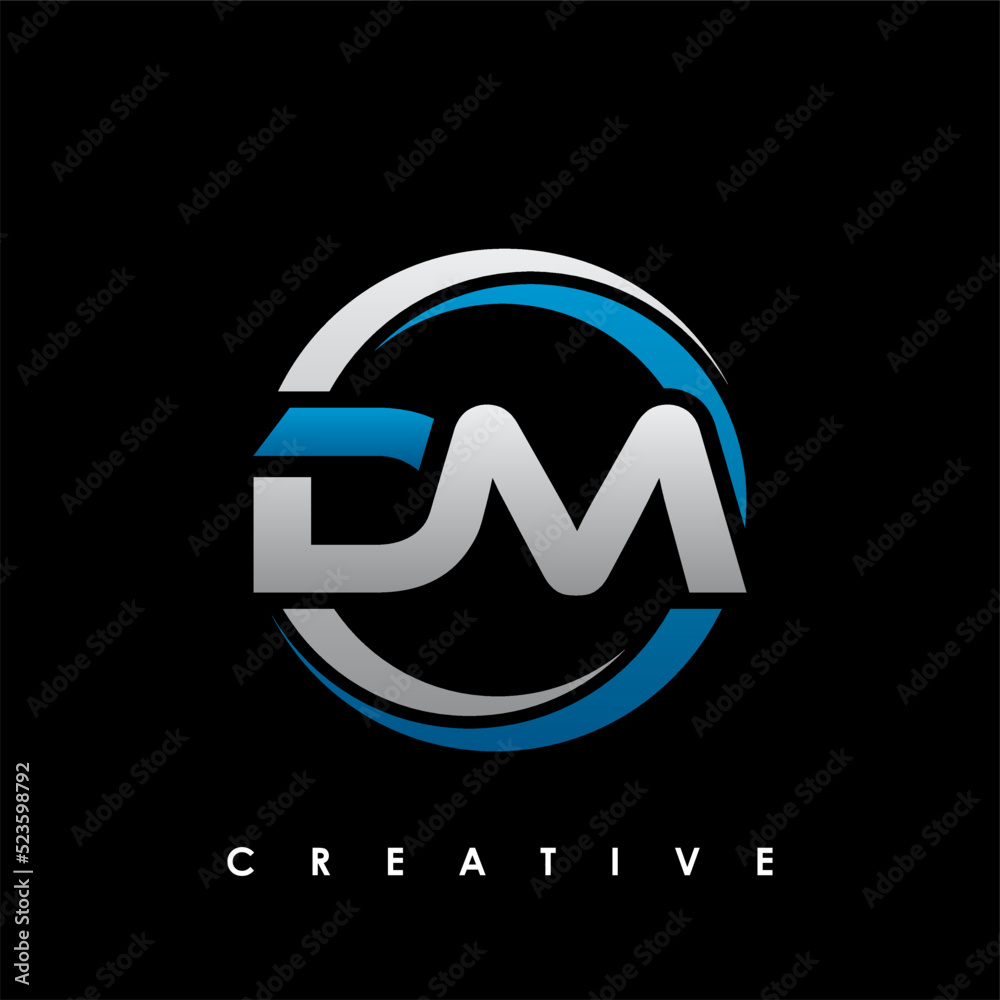 DM Letter Initial Logo Design Template Vector Illustration