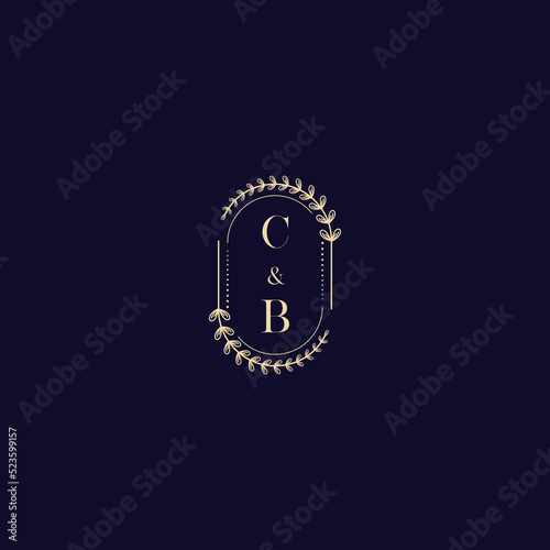 CB wedding initial logo in high quality professional design that will print well across any print media