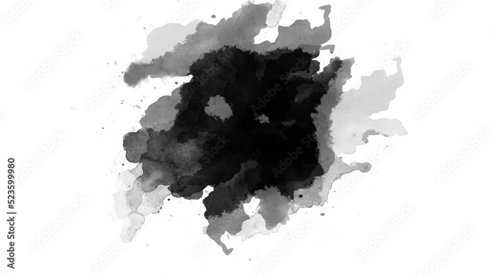 Black ink splatter transition. ink splatter compositing. Abstract ink splatter transition. ink brush stroke, fluid art background, overlay, alpha matte composition.	